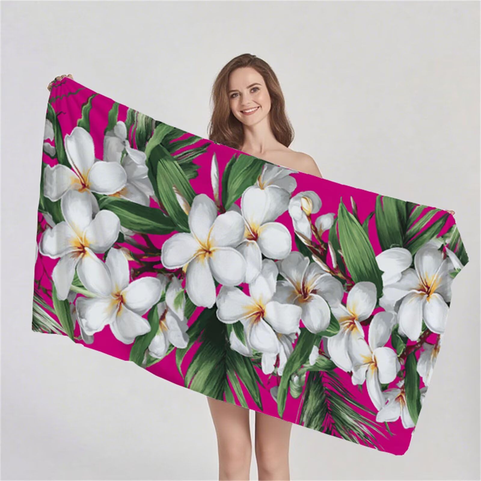 Strandtuch Mikrofaser Handtuch 90x180 cm, 2er Set Rosa Strandtuch, Schnell Trocknendes Weiches Microfaser Handtücher, Leichtes, Sandfreies Stranddecke für Reise Urlaub Schwimmen , mit Tasche G1-985