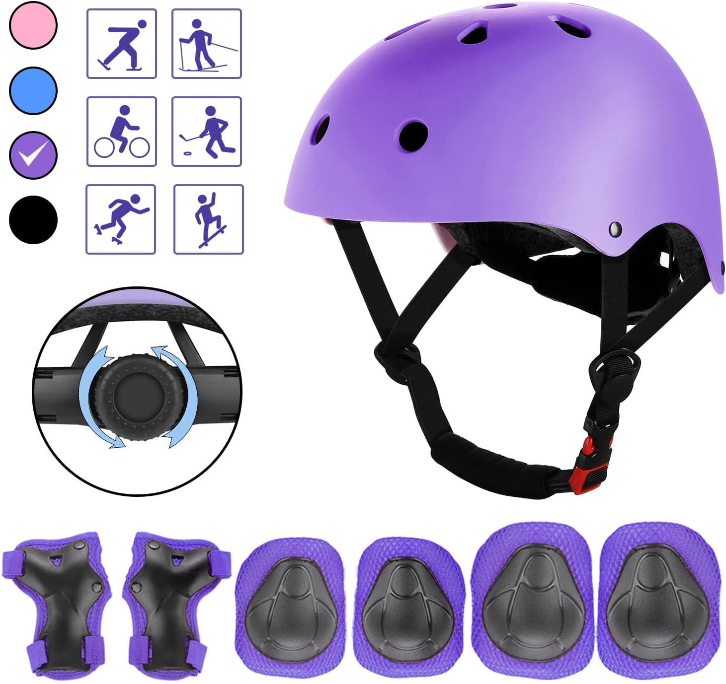 Wayeee Kids Bike Helmet Knee Pads