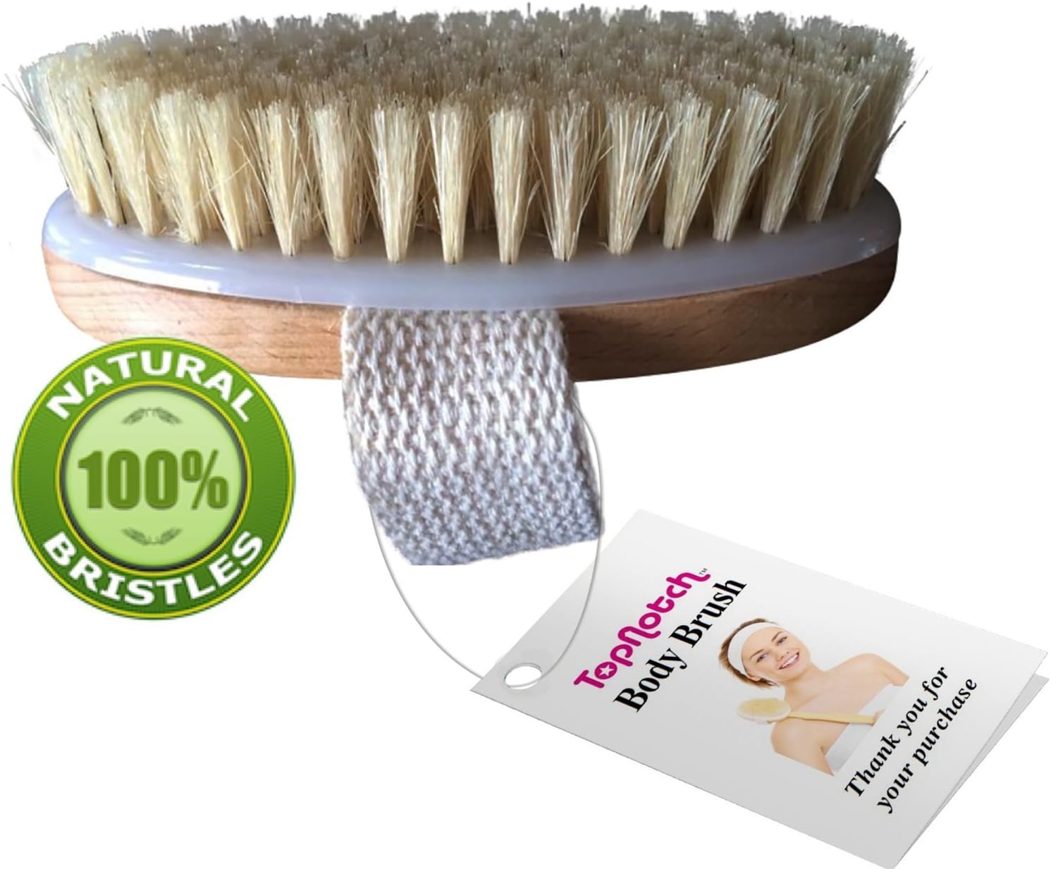 AnHua Natural Wooden Bath Shower Body Back Brush Spa Scrubber Dry Skin Body Brush