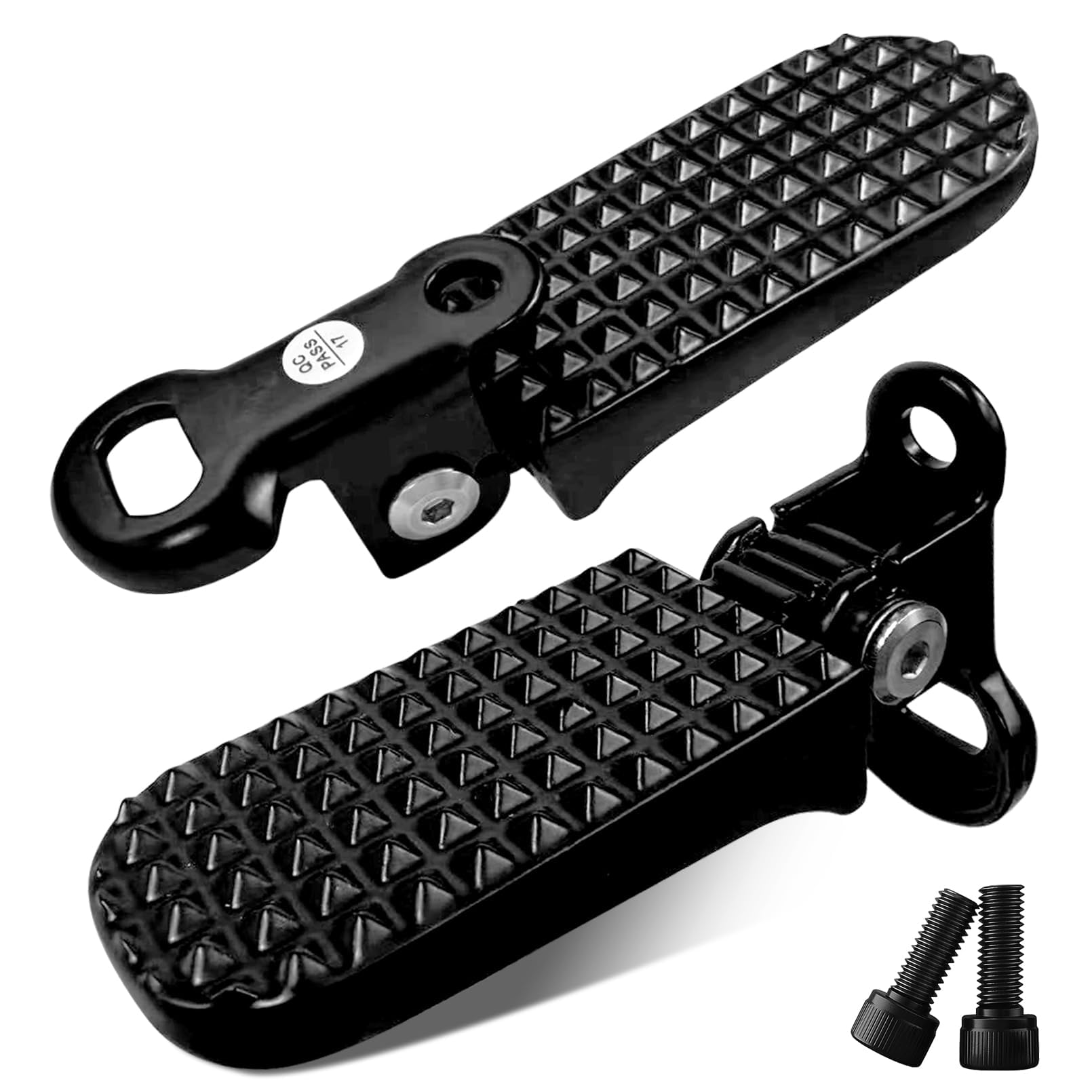 Bikes Rear Foot Pegs, Universal Adjustable & Foldable Passenger Footrest for Adult Electric and Mountain Bicycle Rear Rack (Black, Pair)