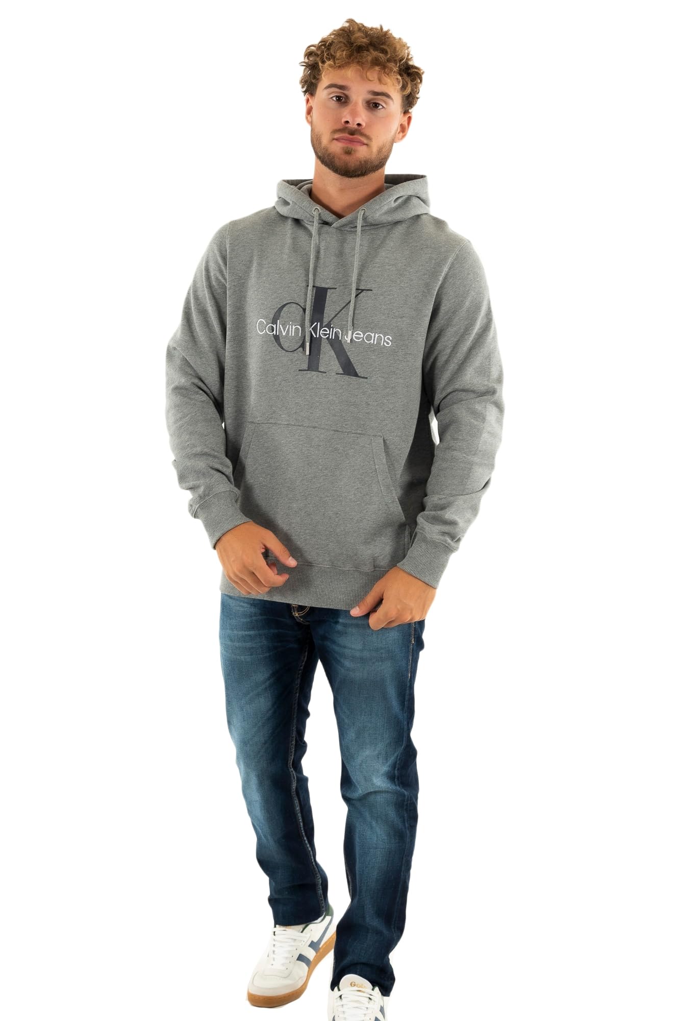 Calvin Klein Jeans Hombre Hoodie Seasonal Monologo Regular con Capucha