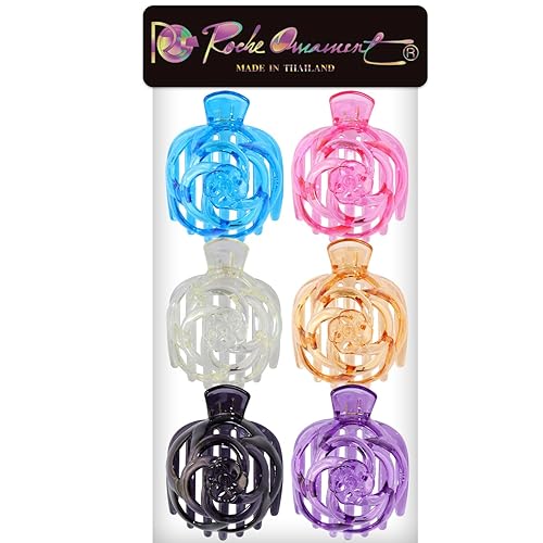 Miniatura 5 de RC ROCHE ORNAMENT 6 piezas de abrazadera de peine de cúpula rosa para mujer, de plástico, antideslizante, agarre fuerte, agarre seguro, accesorio de