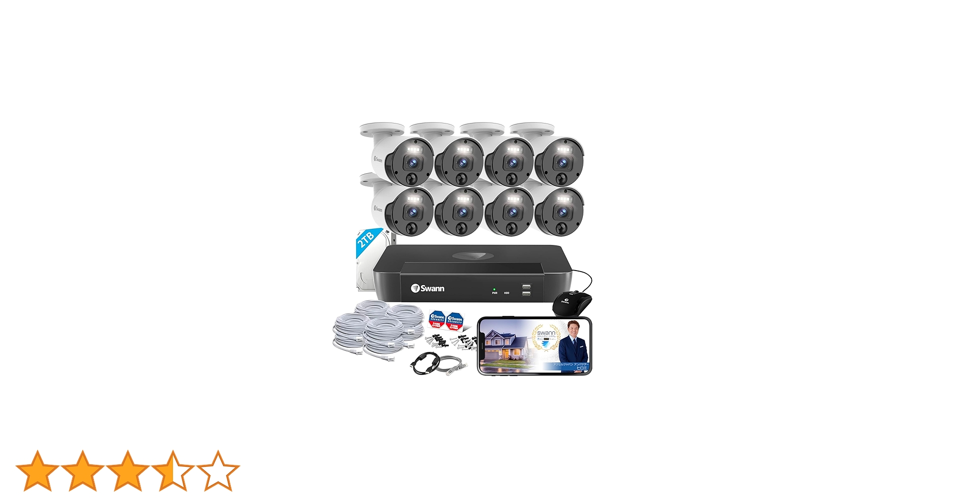 Amazon.co.jp: Swann セキュリティカメラ NVRシステム 8CH 4K 8MP(800