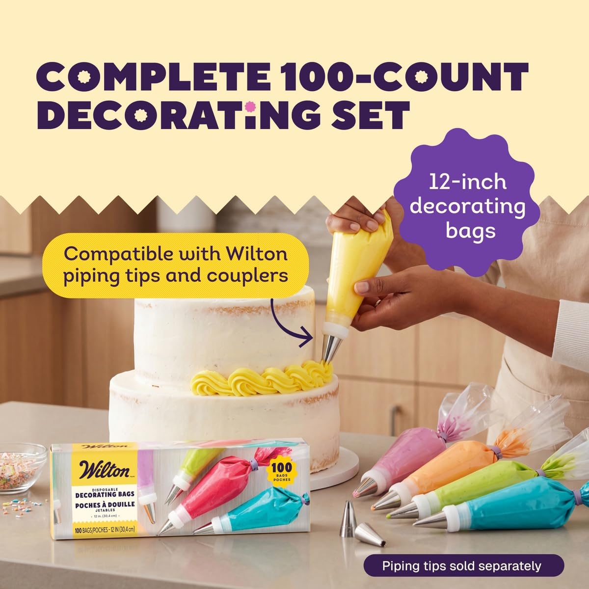 Wilton Pack de 100 poches à pâtisserie jetables 30 cm