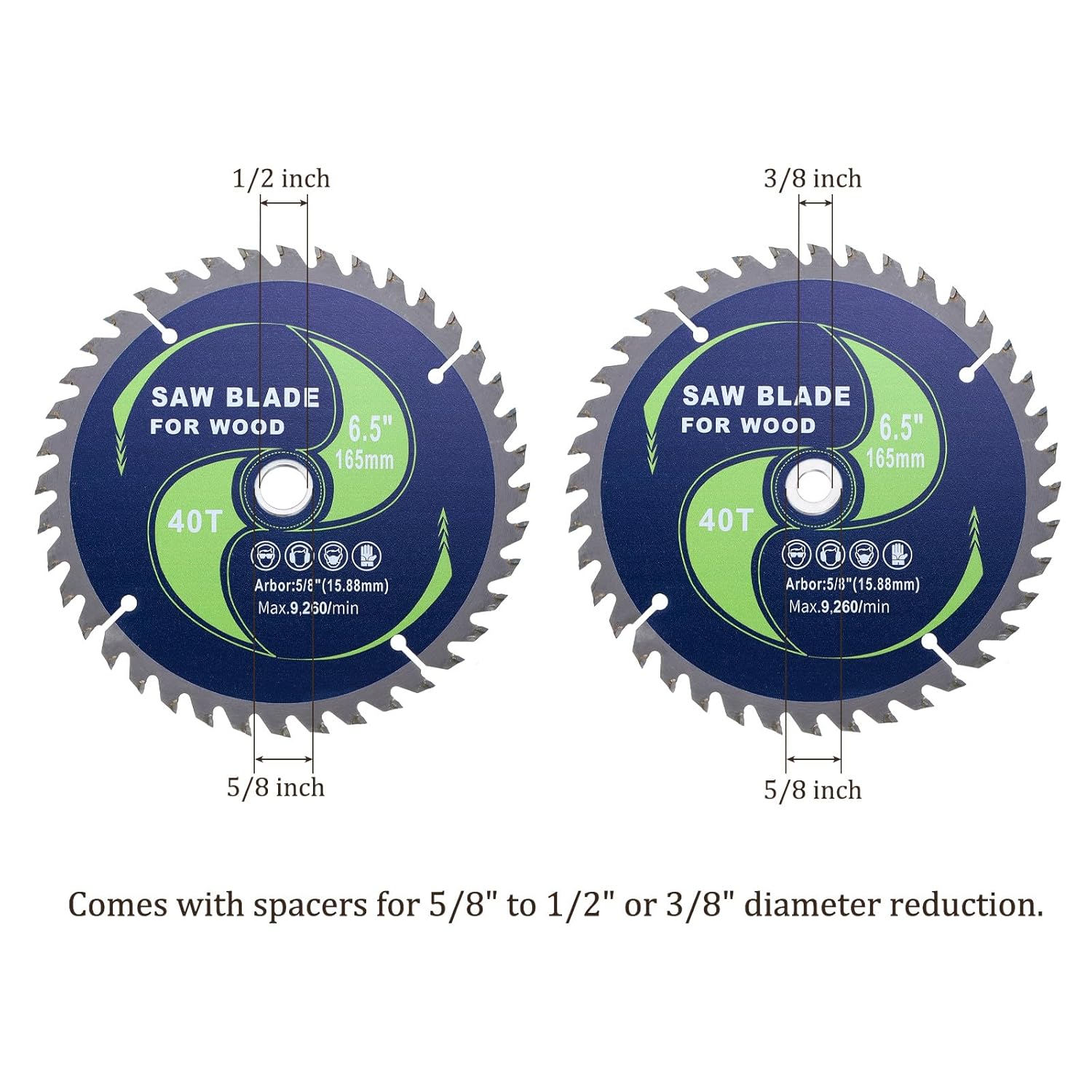 Kozelo 丸鋸刃 10個 - [6-1/2インチ x 40歯 x 5/8インチ アーバー] タングステンカーバイドチップテーブル