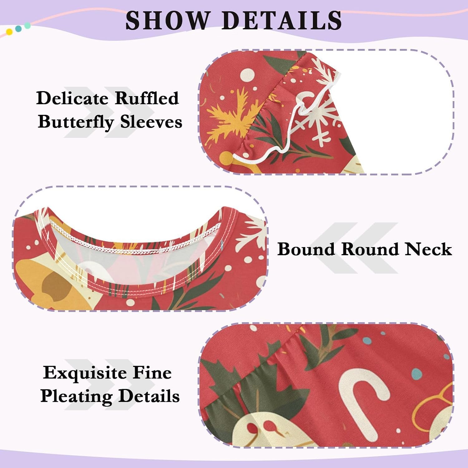 visesunny Toddler Clothes for Girls Christmas Bell Pattern Long Sleeve Fall Shirts Cotton Top with Ruffle Collar