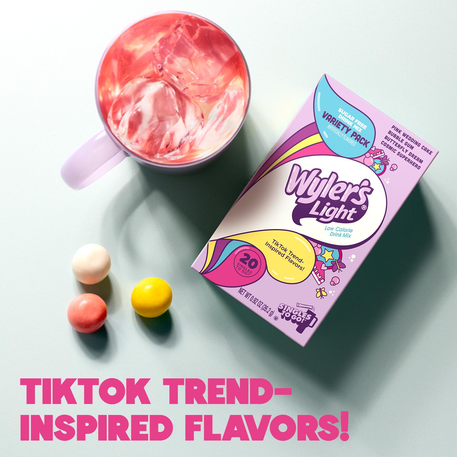 Wyler’s Light Watertok V2 Drink Mix Bundle – Fun Flavors & Base Flavors 2-Pack (40 Sticks Total) – Sugar-Free, Low Calorie Singles to Go for #Watertok Creations