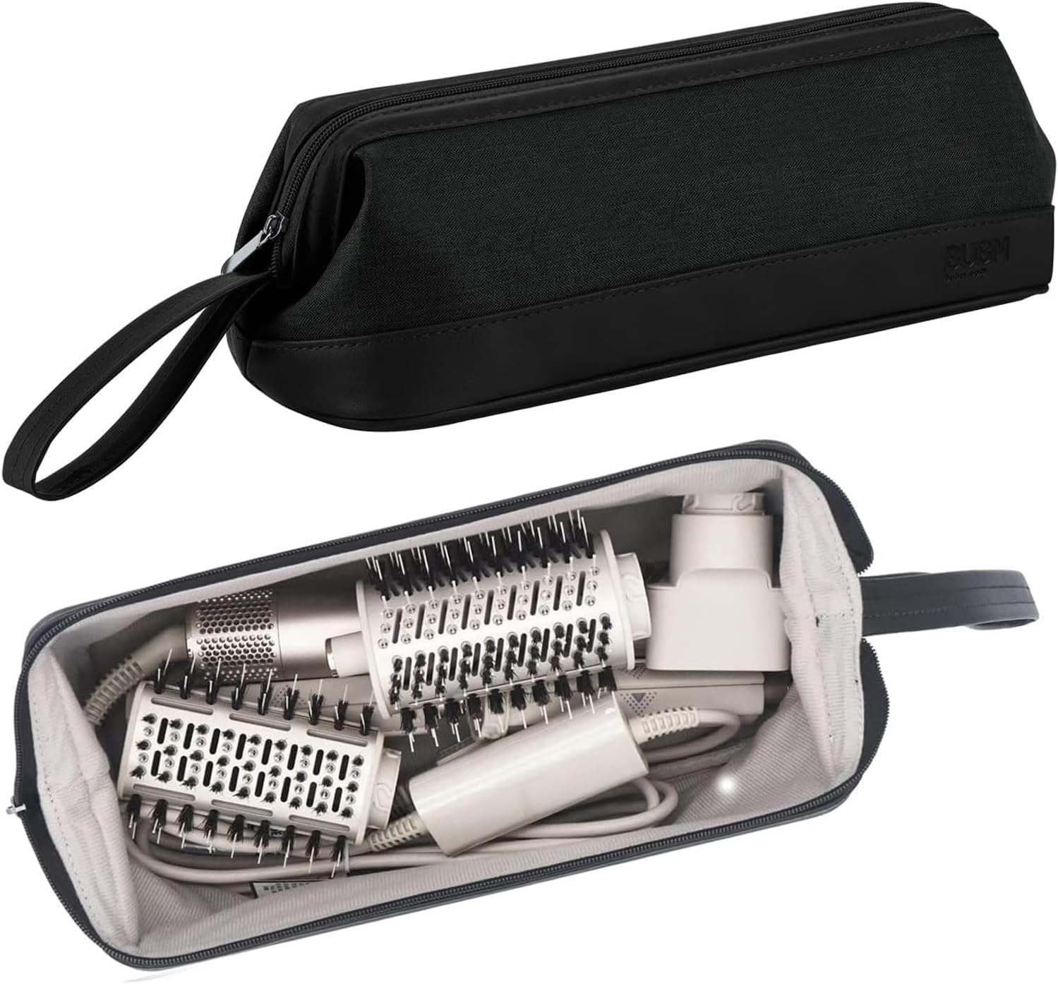 2026 Latest Shark Flex Style Travel Case for Dyson Airwrap Hair Dryer Brush Revlon Hair Tools Travel Bag Carrying Case Flat Curling Iron Organizer(Black)