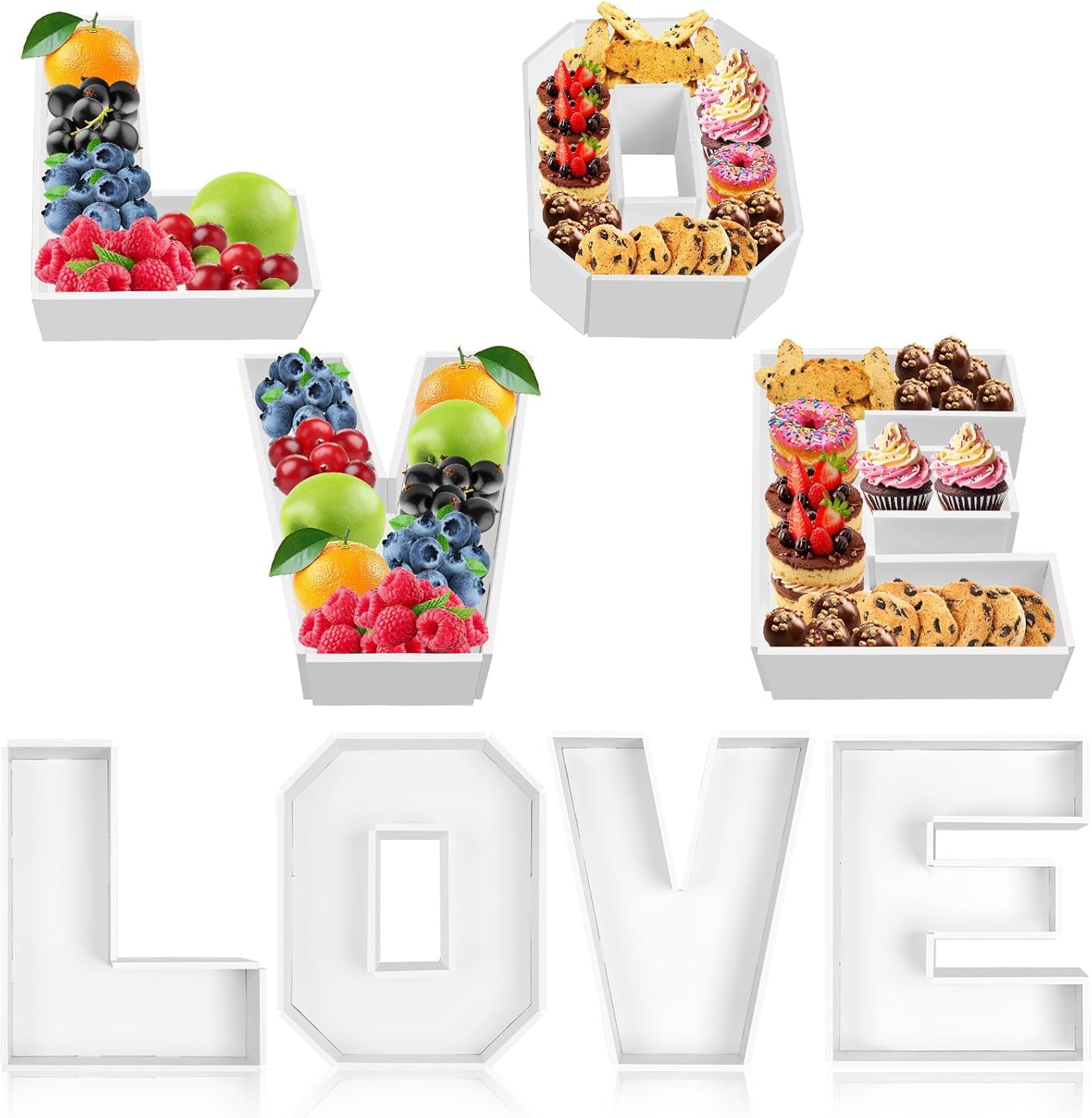 Love Charcuterie Letter Box Love Letter Trays Food Fillable Tray Box Foam Board Box for Valentine's Day Baby Shower Gender Reveal Birthday Party Decorations Supplies