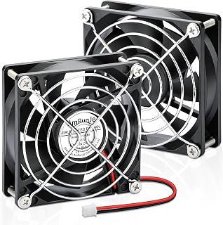 80mm x 25mm DC Cooling Fan 12v 2pin High Speed for Computer Case Resin 3D Printer Media Box RV Fridge Grow Tent 2PACKS