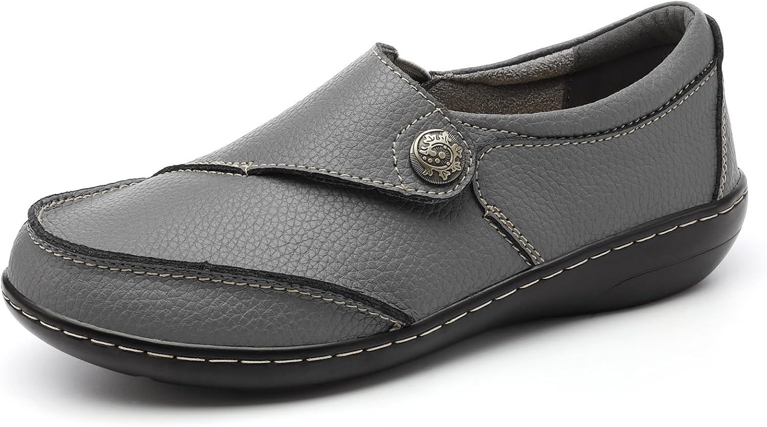 TERRIKAT Women's Classic Casual Leather Loafers Cute Moc Toe Slip On Comfort Walking Flats Lightweight Work Shoes - Image 2