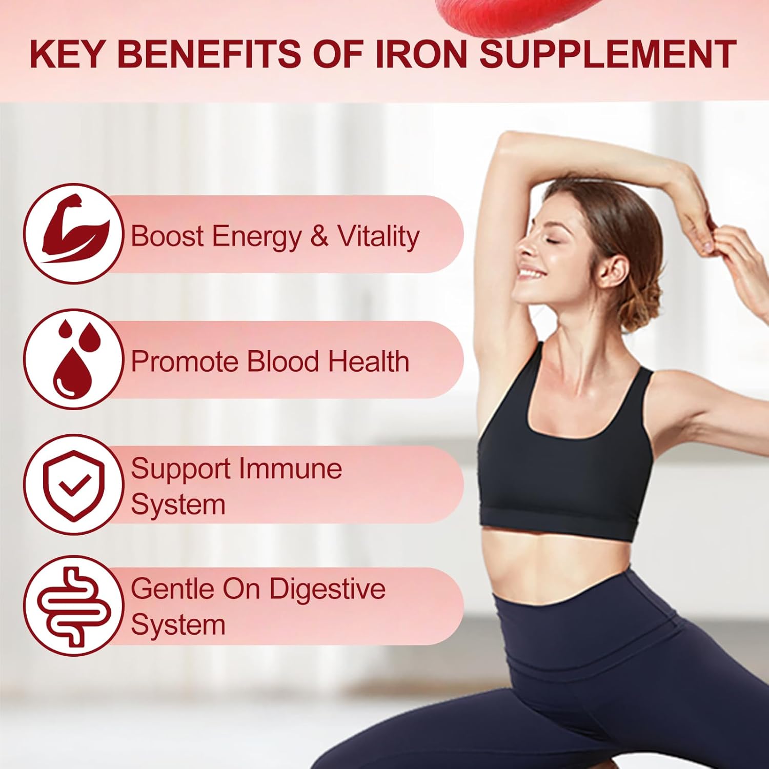 Iron Supplement for Women & Men - Highly Absorbable Iron Bisglycinate Capsules for Adults,Vegan, Non-GMO, Gluten-Free, Supports Energy & Overall Wellbeing - Image 2