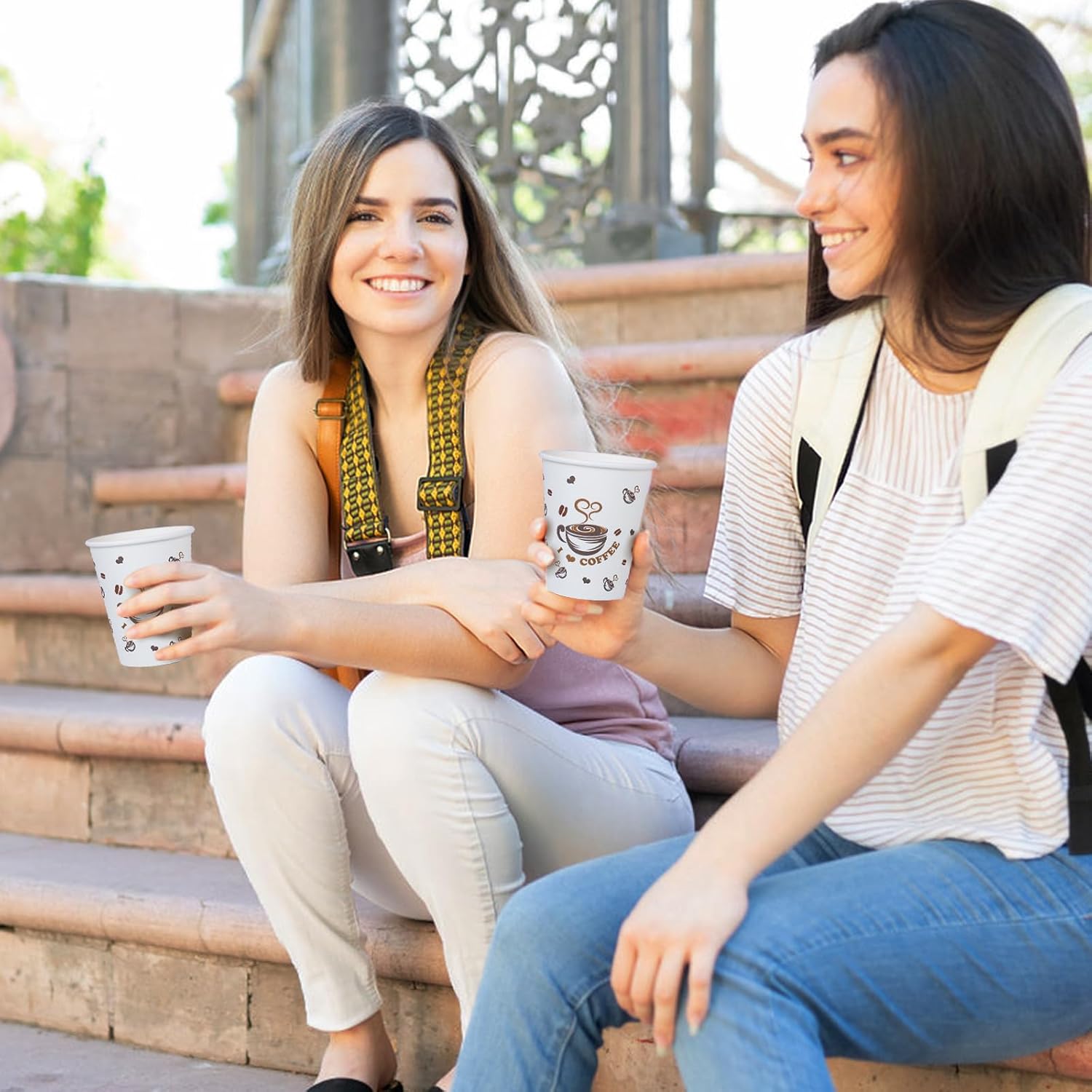 Ginkgo 200 Count 8 oz Paper Cups, Leak-Proof Disposable Coffee Cups for Hot Beverages, Cocoa, Chocolate, Coffee Bar Accessories - Image 5