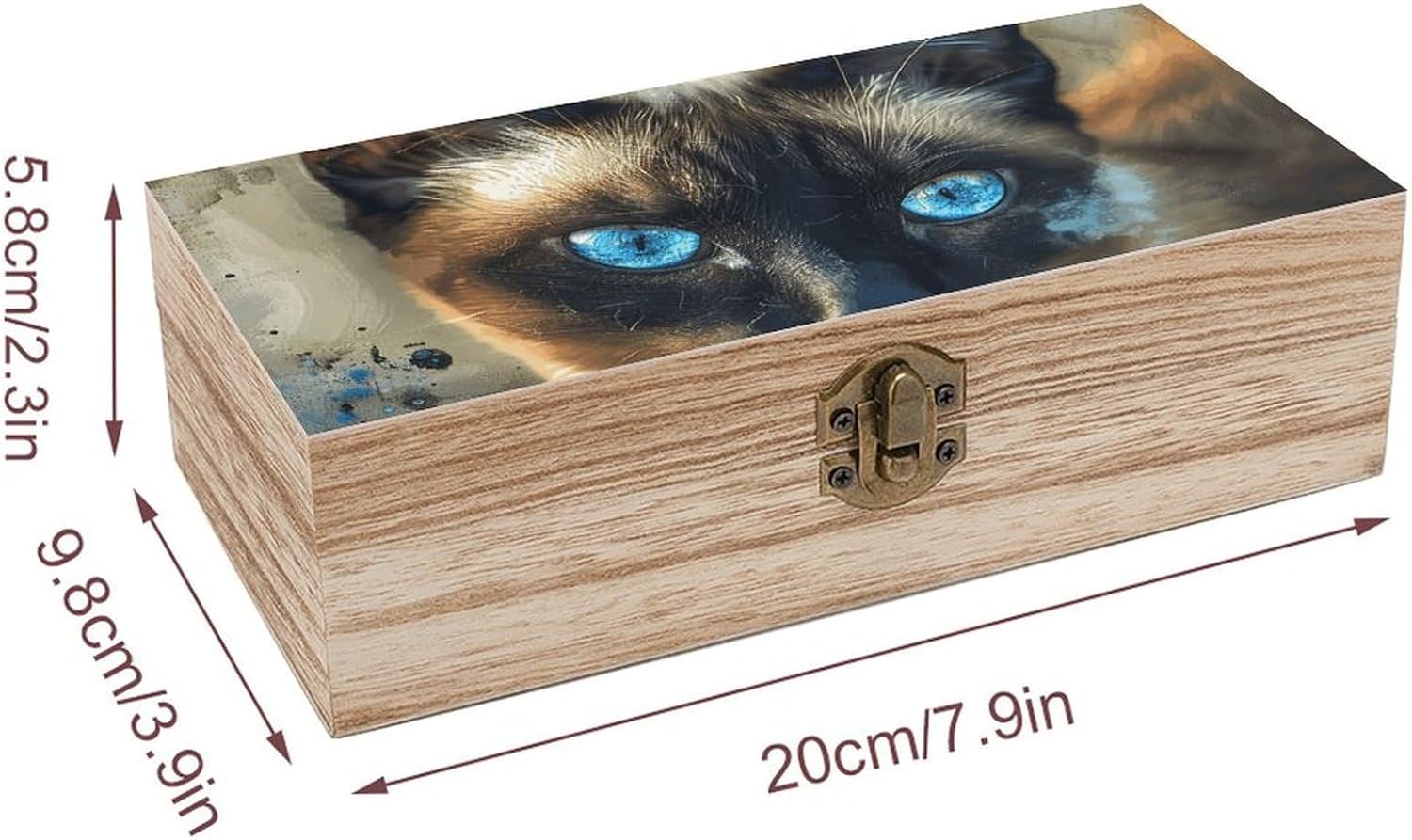 Siamese Cat Art Wooden Gift Boxes Memory Box for Keepsakes image 2