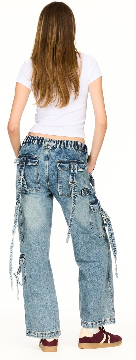 Forever 21 Women's Y2K-Inspired Cargo Jeans from BDG