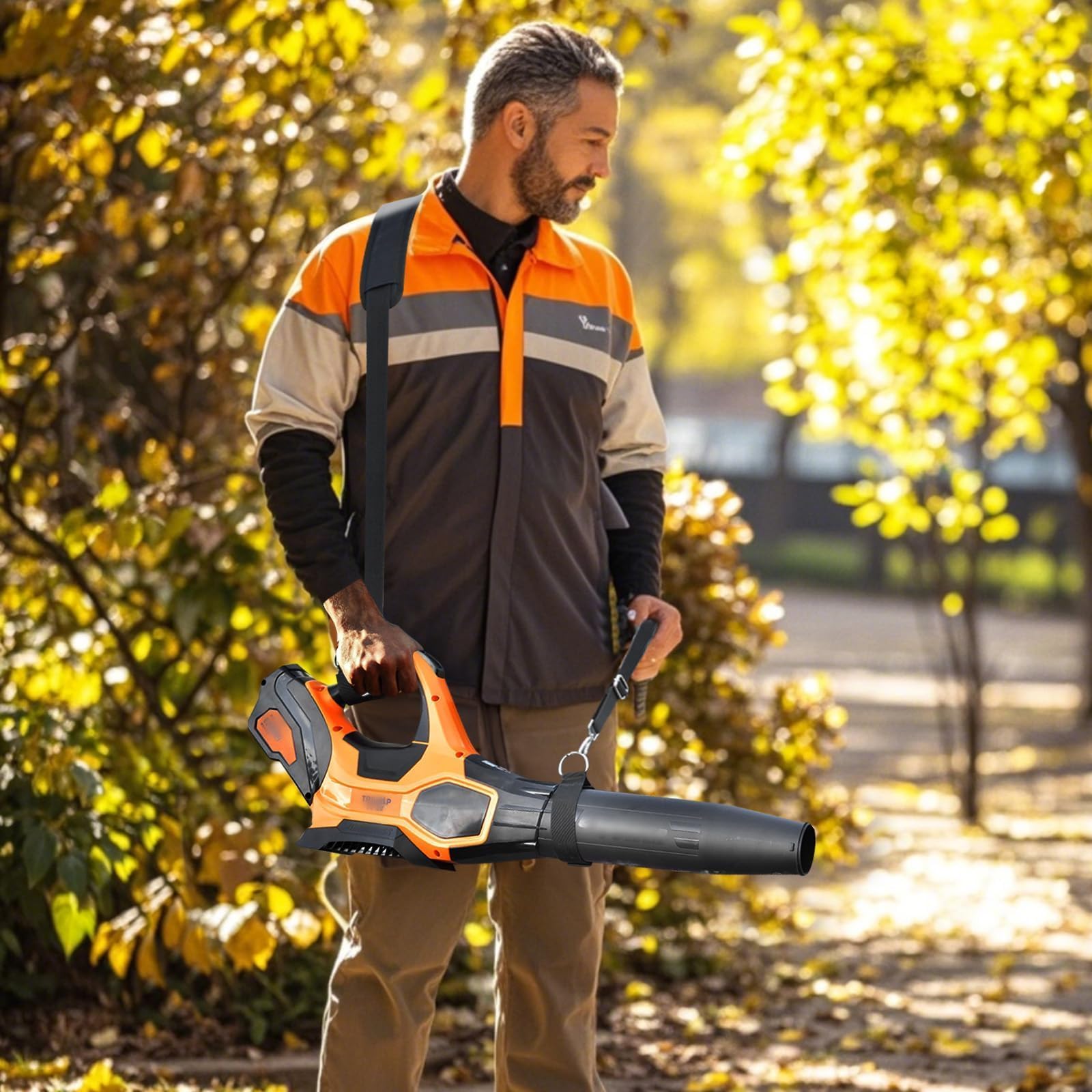 Uniwersalny pasek na ramię do dmuchawy do liści i trymera sznurkowego, kompatybilny z EGO Power+/do LEAPUL/do DEWALT/do MZK/do Greenworks/do EWORK/do LAZYBOI i innych dmuchaw do liści bezprzewodowej