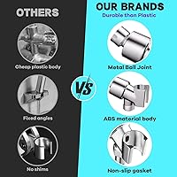 Vista 5 de Soporte de Cabezal de Ducha para Duchas de Mano, Montura de Brazo de Ducha Ajustable con Junta Esférica Giratoria, Soporte Premium de ABS, Conecta