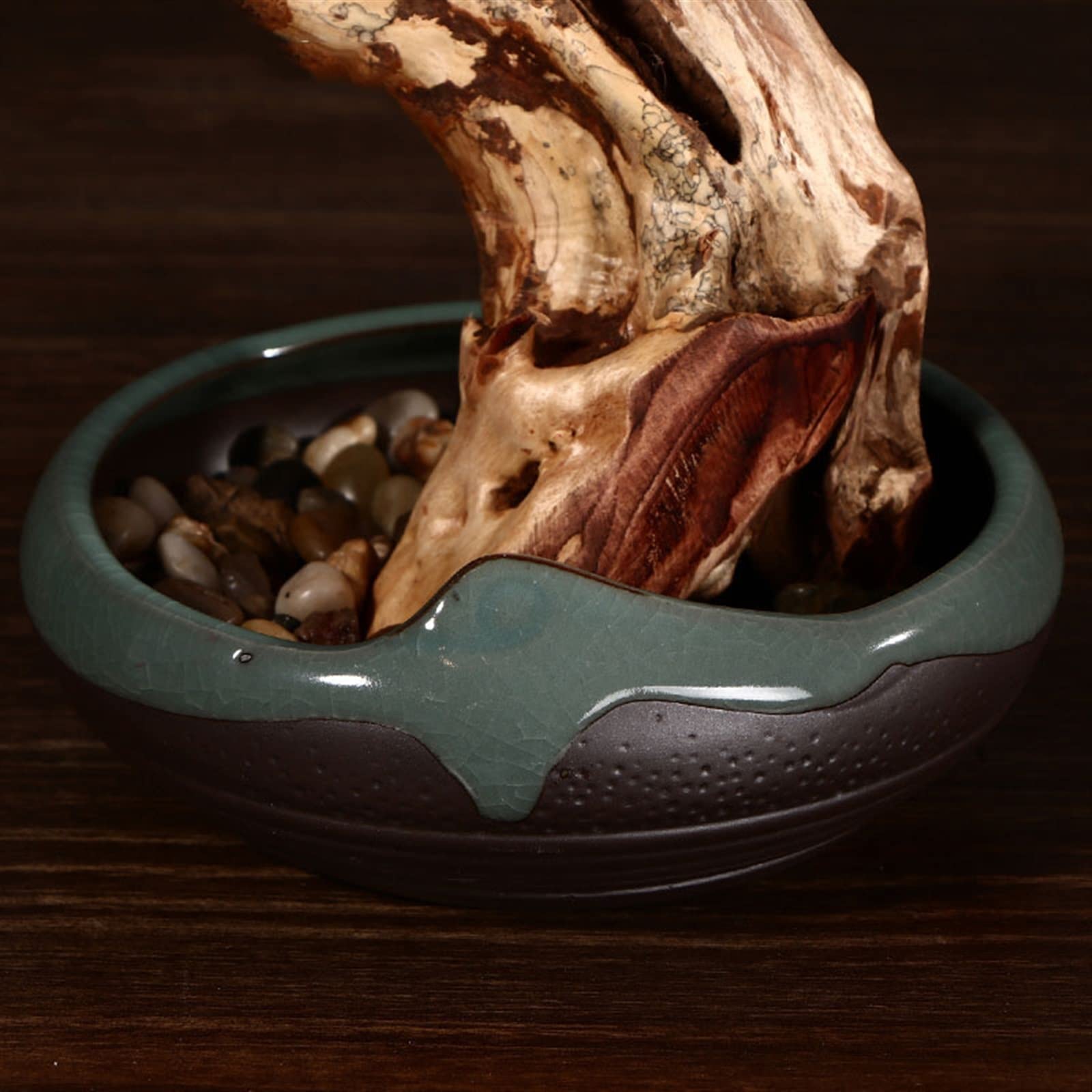 Symulowane rośliny doniczkowe Kreatywne ozdoby rzemieślnicze w stylu chińskim, sztuczna sosna fałszywa dekoracja domu Bonsai, ceramiczna doniczka do wnętrz sztuczna doniczkowa Dekoracje wnętrz