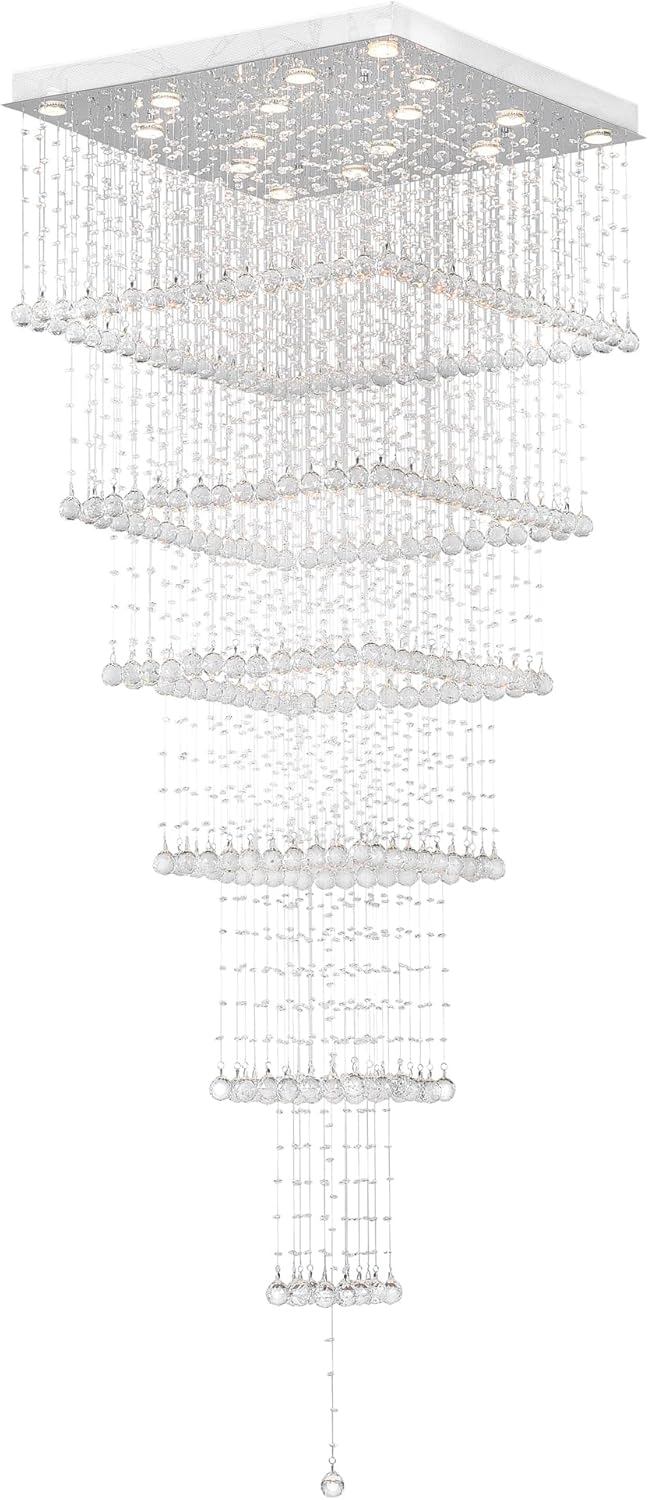 CWI Lighting Square 4 Light Flush Mount with Chrome Finish Fom