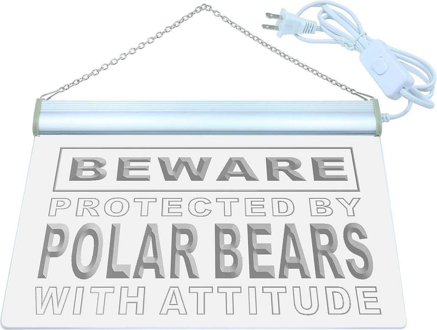 ADVPRO Beware Polar Bears LED Neon Sign Green 16 x 12 Inches st4s43-m523-g