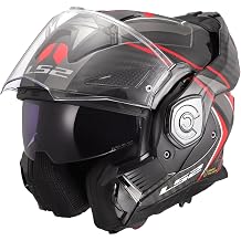 Flip Front Motorcycle Helmet ls2 FF901 ADVANT X FUTURE-II Carbon Fibre Modular Motorbike Dual Visor ECE22.06 Certified Jet Scooter Full Face Urban Touring Crash Helmet with Dark Visor