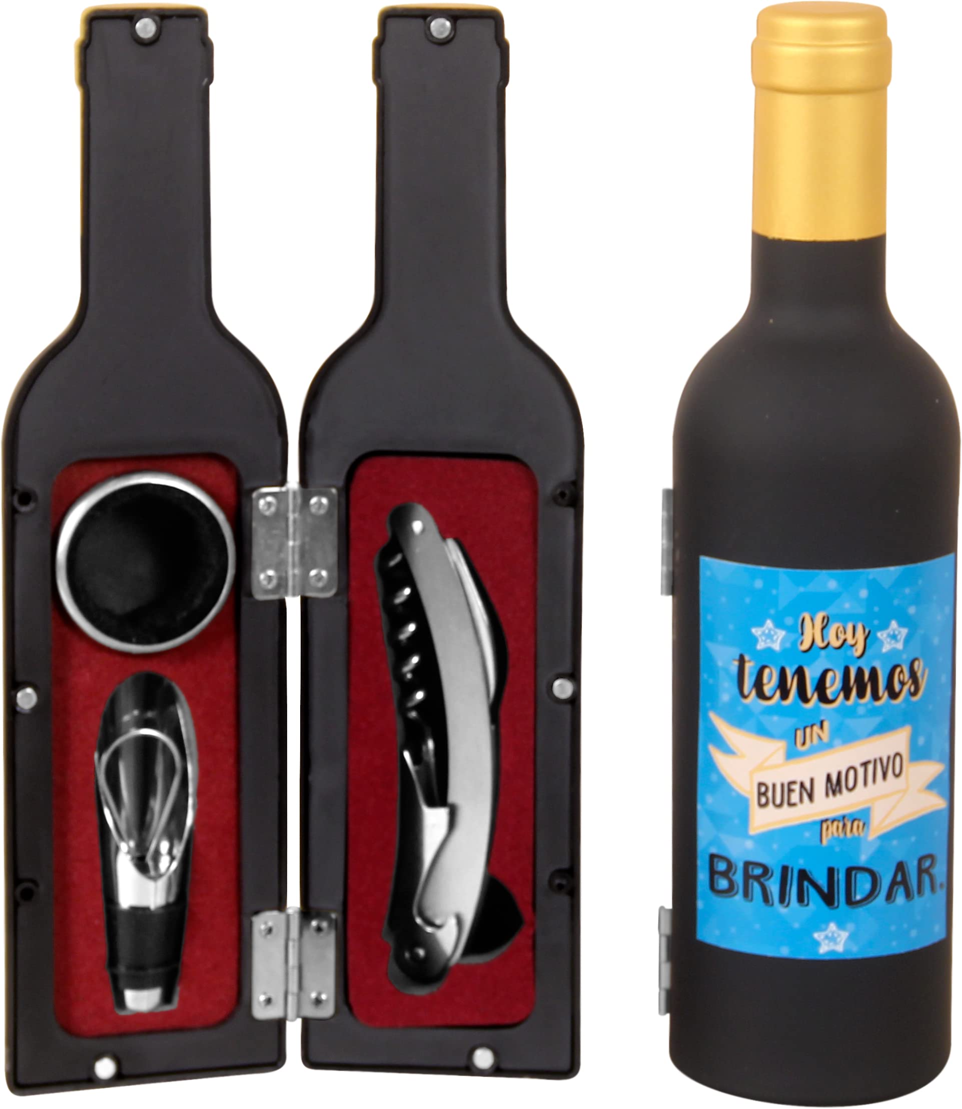 Lote de 10 Set 3 Piezas Para Vino "Frases" - Detalles Originales Invitados de Bodas, Regalos Comuniones y Recuerdos para Cumpleaños Infantiles