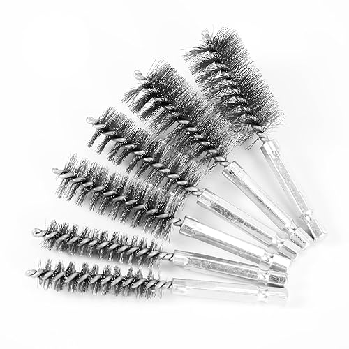 6 cepillos de diámetro para taladro, 0.47 pulgadas, 0.75 pulgadas, cepillo de tubo de acero inoxidable de 1 pulgada, cepillos de acero inoxidable,