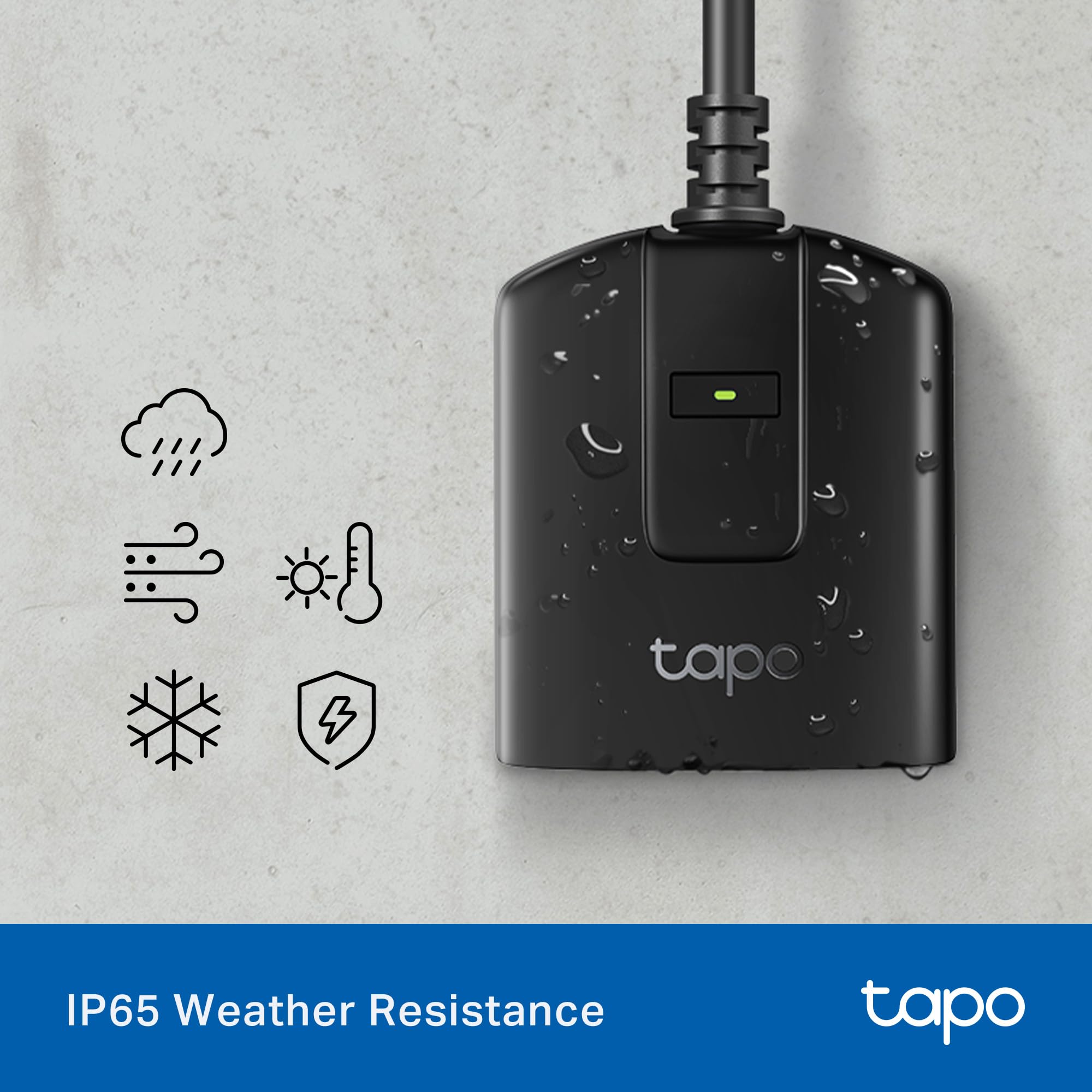 Tapo Outdoor Smart Dimmer Plug for Outdoor Lights Matter App Control IP65 Weather Resistant Works with Siri Alexa — view 5