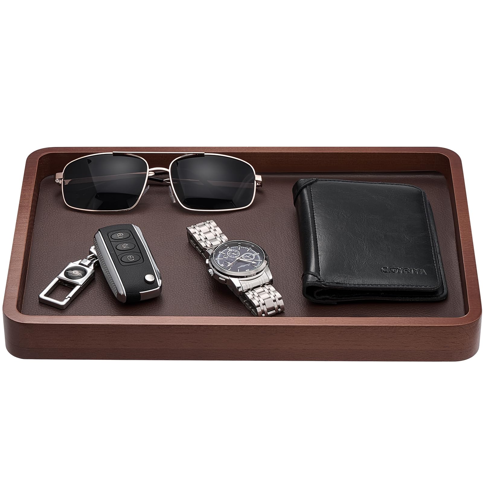 Amazon.com: ProCase Wooden Valet Tray for Men, Wood Catch-All EDC