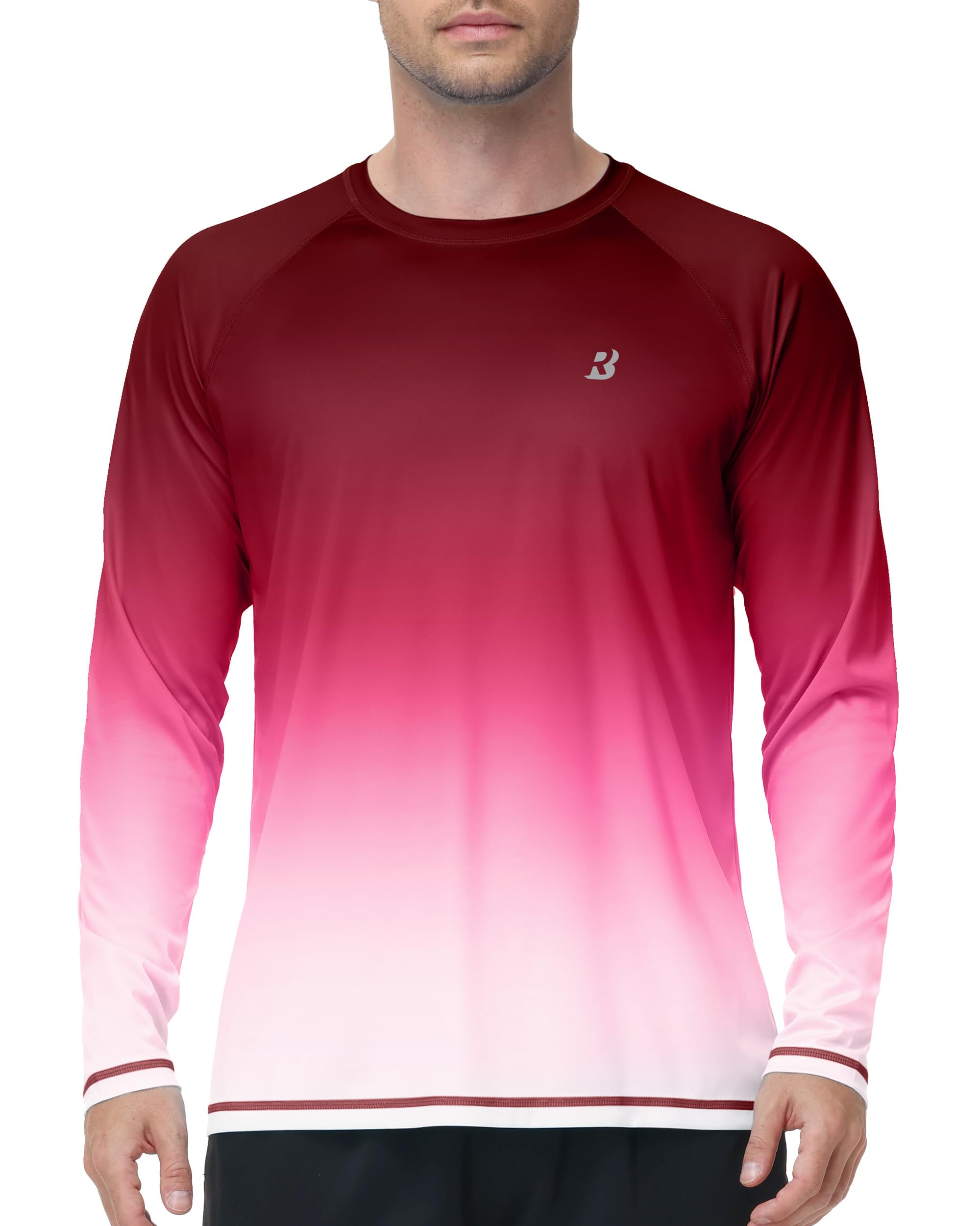 Roadbox Men's UPF 50+ Sun Protection Shirt Long Sleeve, Quick Dry Breathable Rash Guard for Swimming, Fishing, Hiking & Running