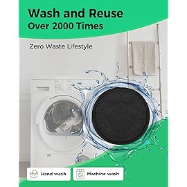 ProCIV Reusable Makeup Remover Pads - 25 Pack Washable Organic Cotton Rounds for All Skin Types & Toner with Laundry Bag, Eco Friendly Zero Waste Reusable Cotton Pads Travel Gadgets (Black)
