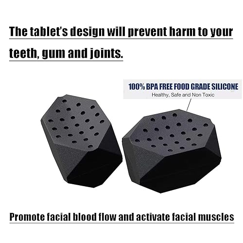 Miniatura 3 de 3 pares de 3 niveles de resistencia ejercitador deportivo de mandíbula para hombres y mujeres, tabletas de silicona para ejercitador de mandíbula