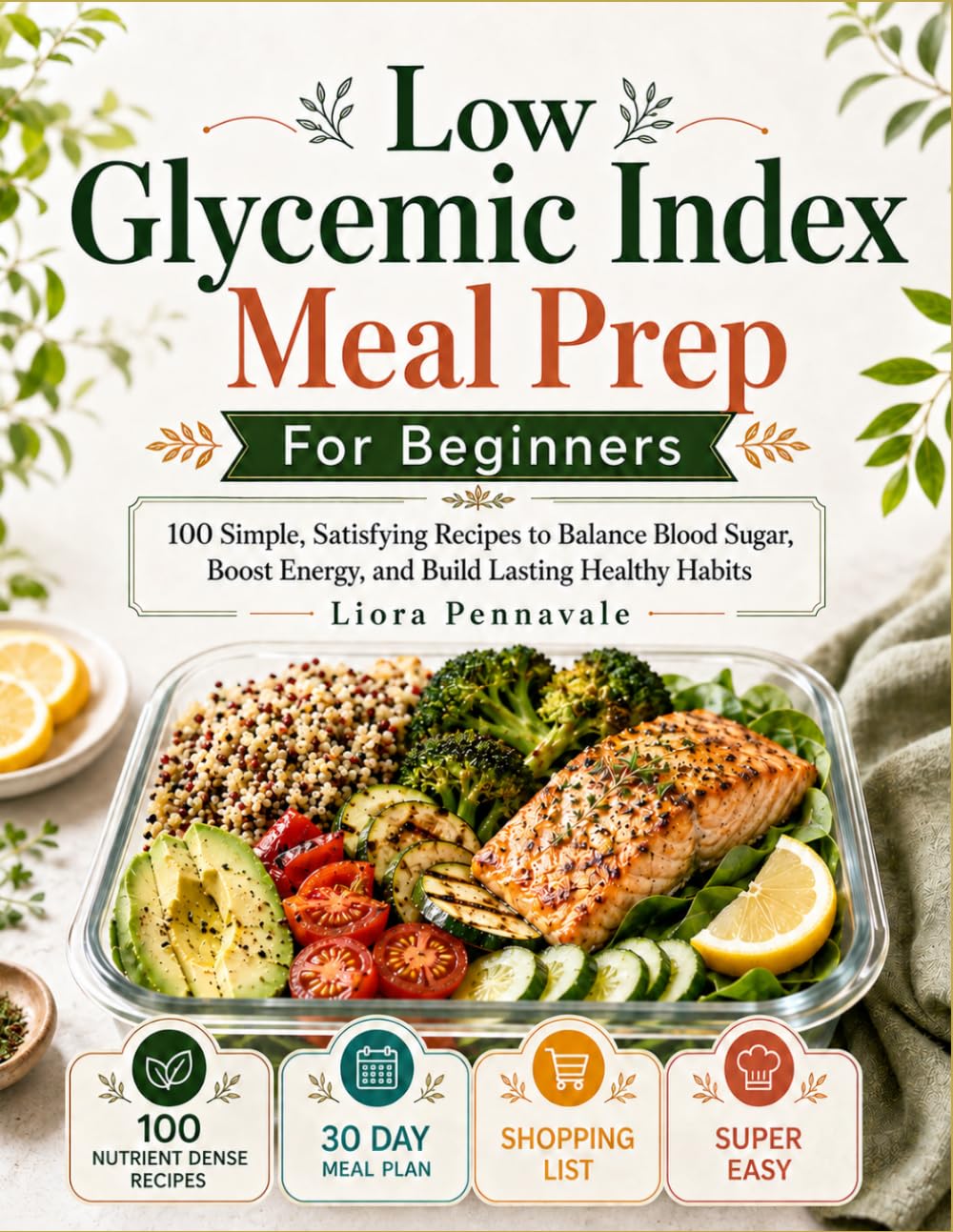 Low Glycemic Index Meal Prep for Beginners: 100 Simple, Satisfying Recipes to Balance Blood Sugar,Boost Energy, and Build Lasting Healthy Habits