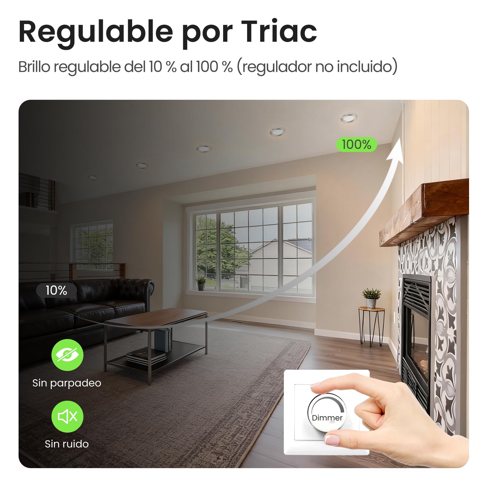 ALUSSO LIGHTING Focos Led Interior Techo,7W 550LM downlight led techo empotrable,3CCT 3000K 4000K 6500K, IP44 Corte 90-100mm, Foco Empotrable Led Techo Para baño,dormitorio,Níquel,12 Pack