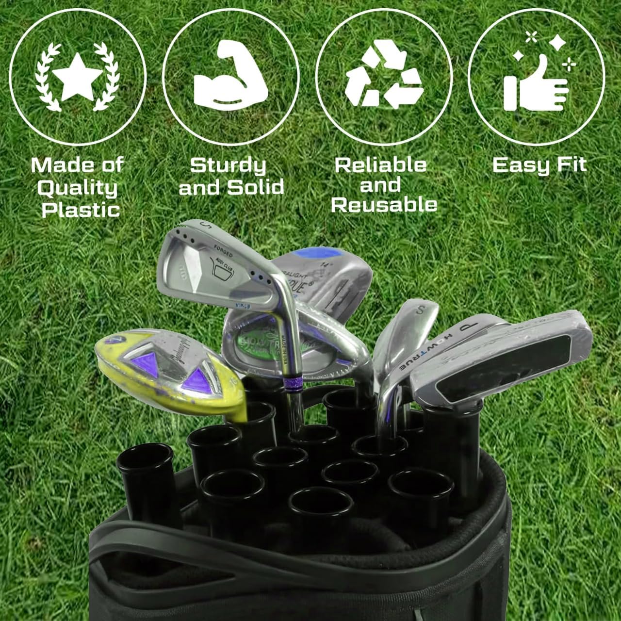 14 Pack Golf Bag Club Protection Tubes 1.5 & 1.25 Inch Inner Diameter Shaft Dividers Organizer