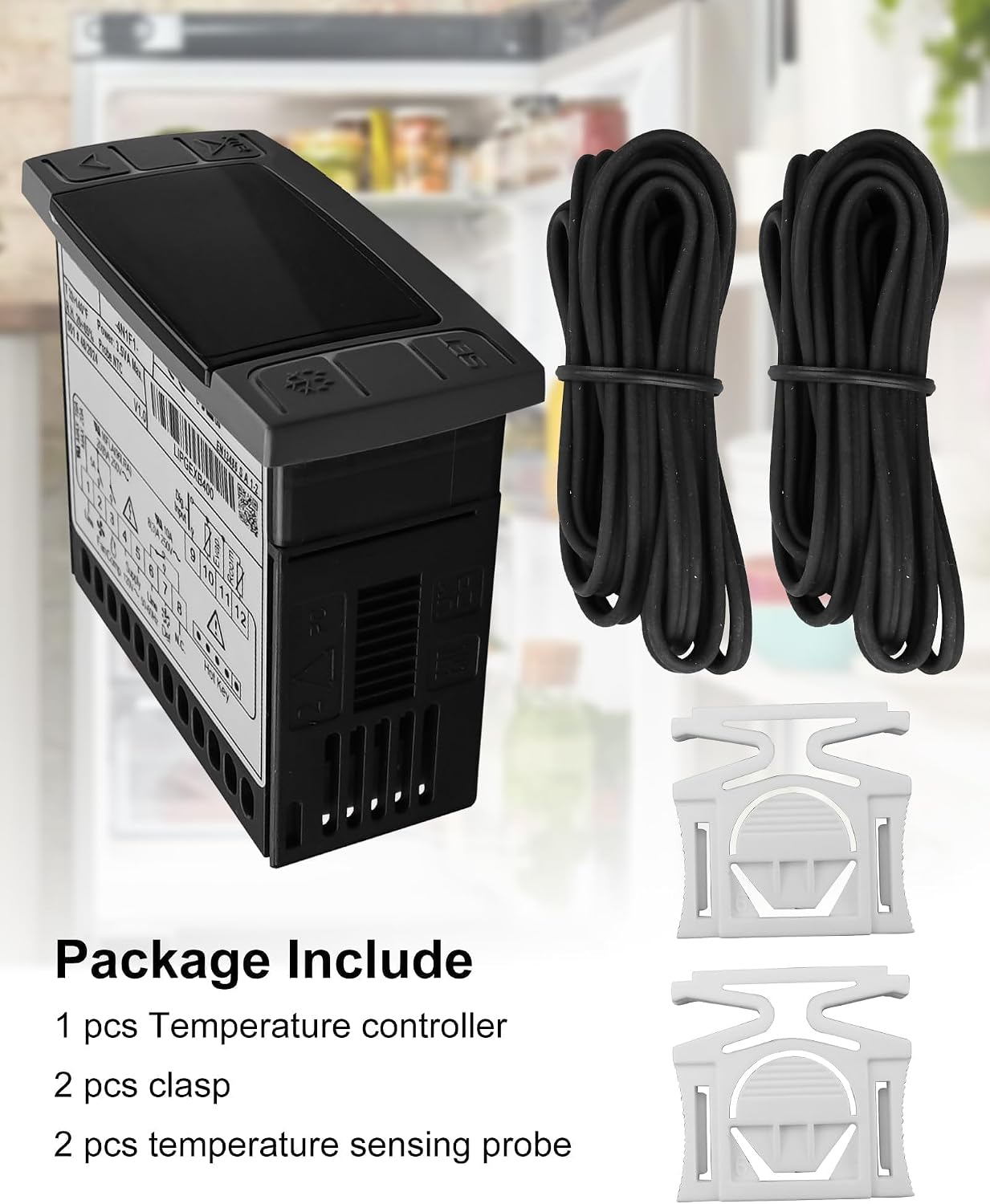 XR06CX-4N1F1 Temperature Controller for 120V 50-60HZ Commercial Refrigerators Freezer Includes Temperature Sensor Probes and Clasp