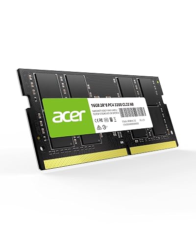 Acer SD100 DDR4 16GB Up to 3200 MHz Ram, SODIMM PC4-2500 CL22 Computer Memory 1.2V, 260 Pins, PC Laptop Ram - BL.9BWWA.213