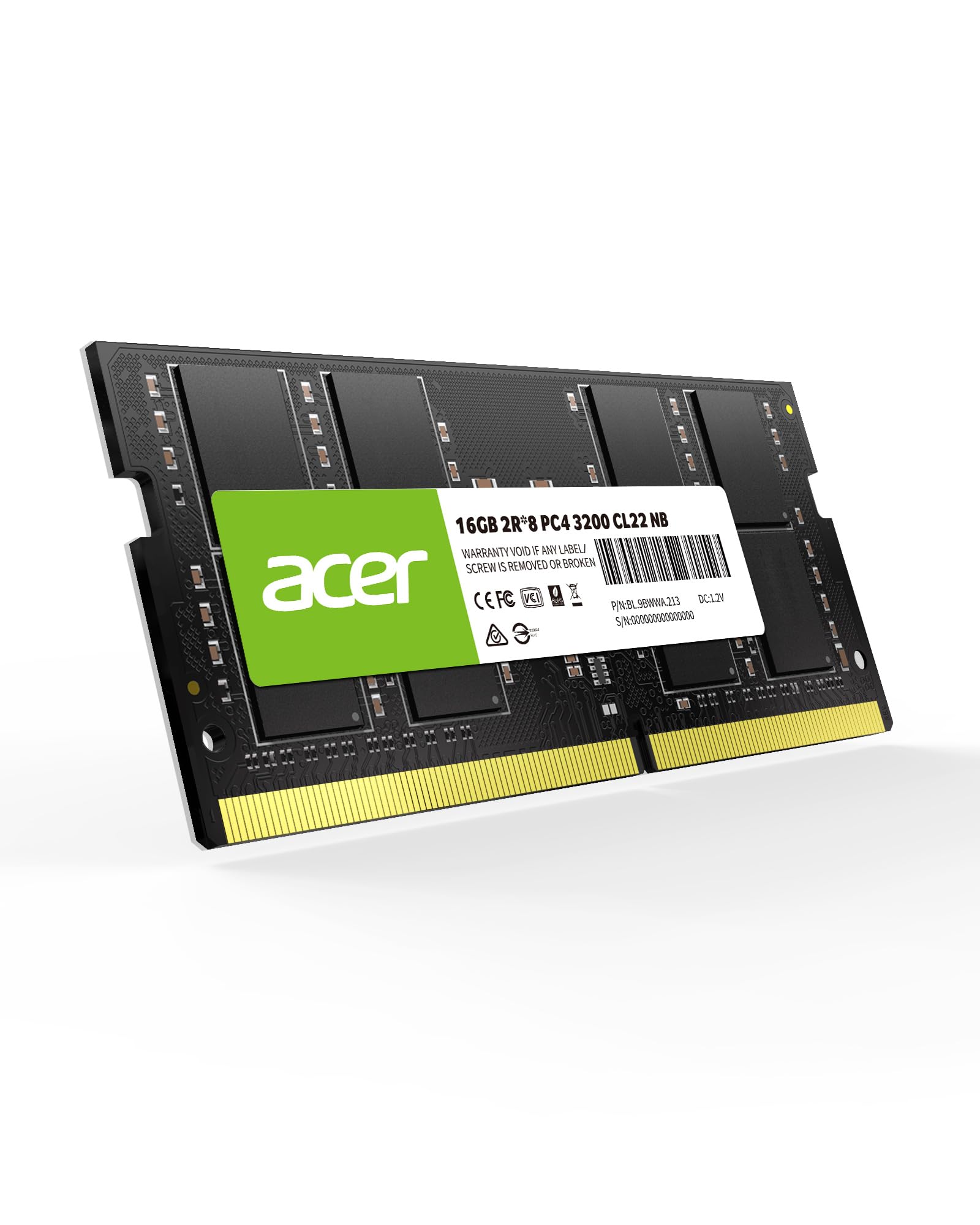 Acer SD100 DDR4 16GB Up to 3200 MHz Ram, SODIMM PC4-2500 CL22