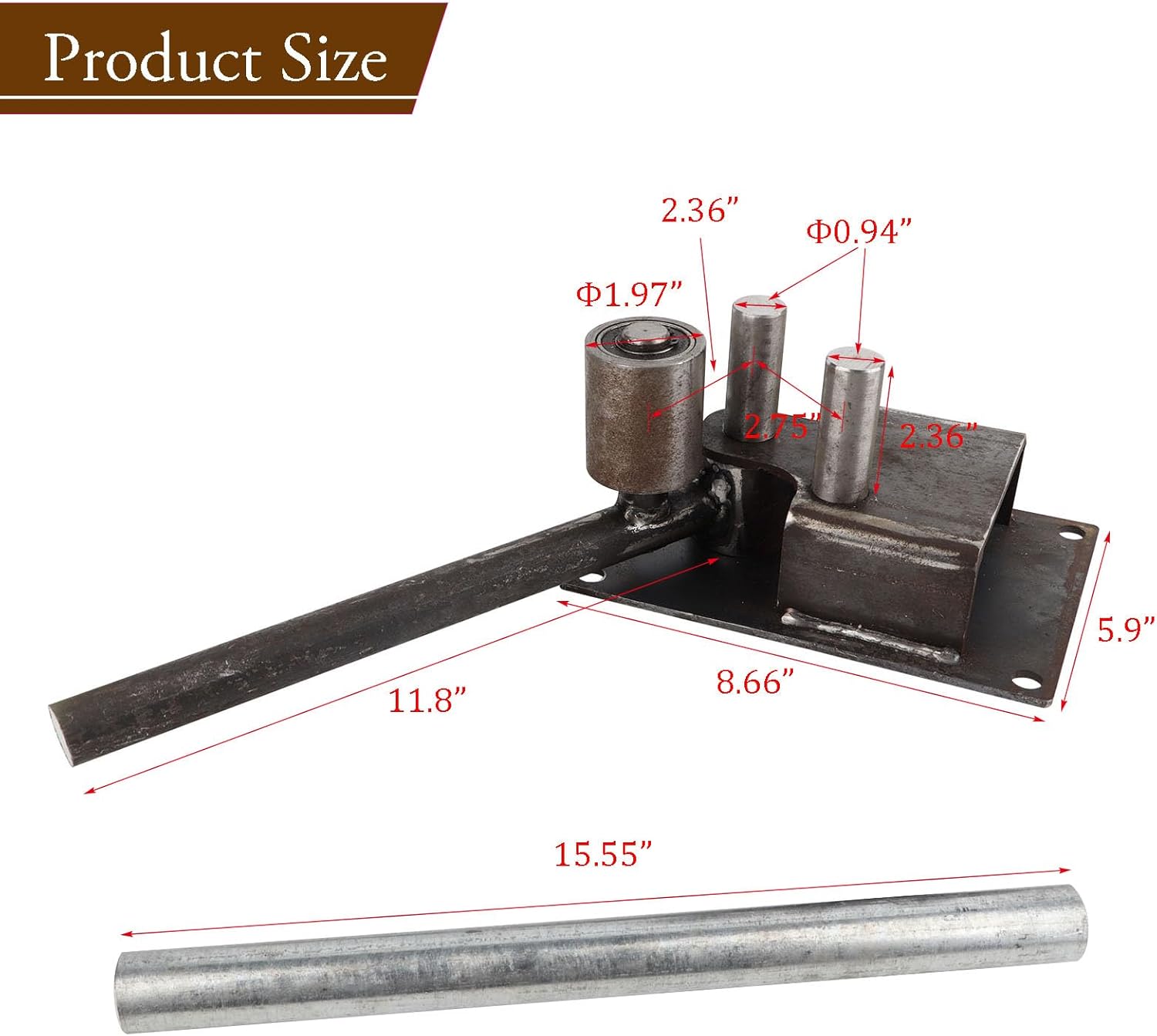 Heavy Duty Manual Rebar Bender, Steel Rod Bending Tool, Deformed Rod Folding Machine, 4-14mm