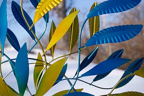 Miniatura 2 de Lunar Orbit, Chalily Garden Wind Spinner Esculturas cinéticas Grandes Mandala Spokes Arnés El Poder del Viento para un hermoso arte giratorio, ideal