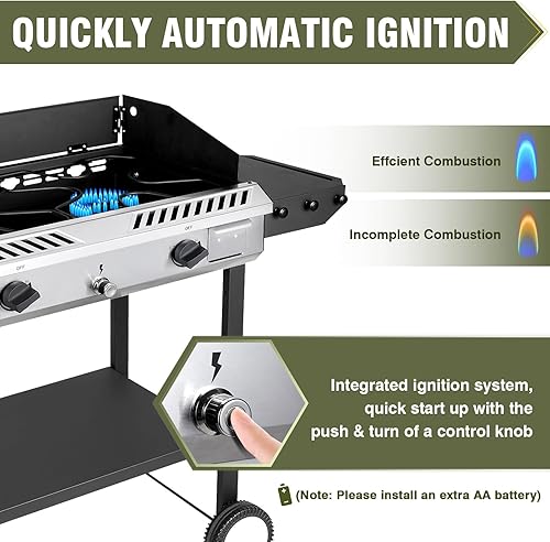 Miniatura 3 de Bestfire Estufa de propano de 2 quemadores, estufas de gas para acampar al aire libre, 150,000 BTU, encendido automático con regulador y estantes