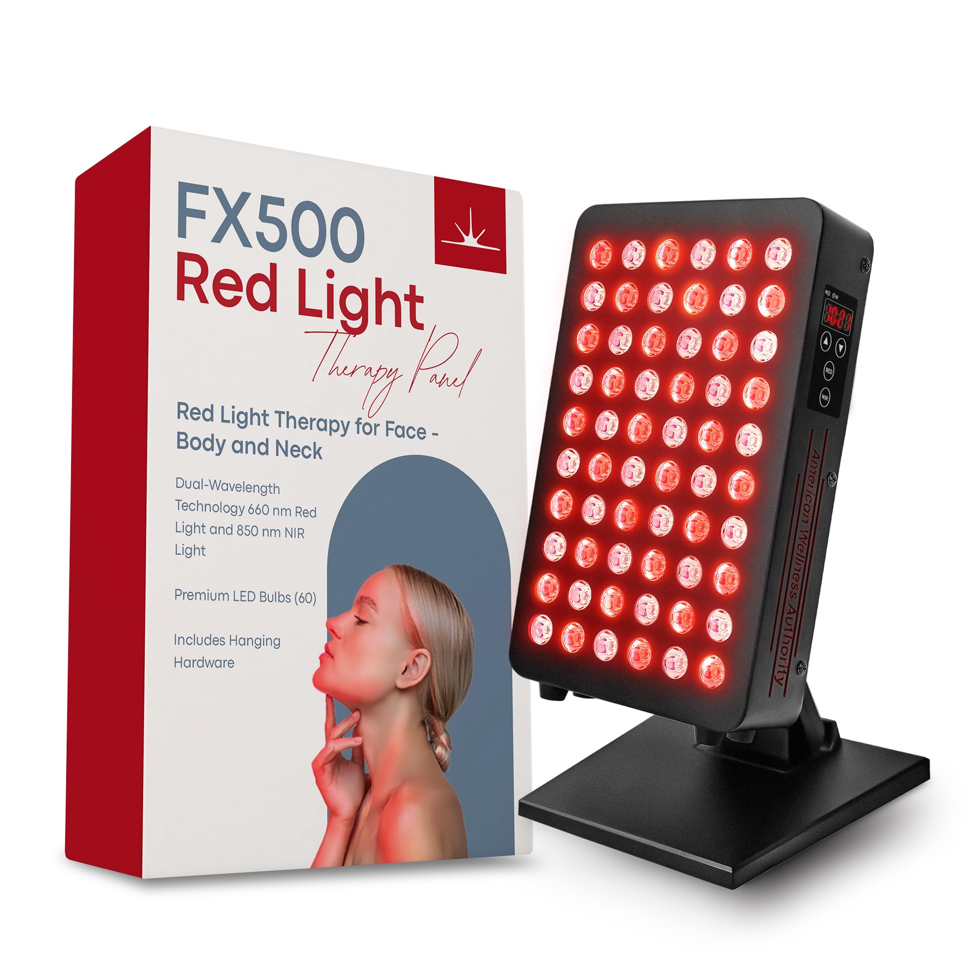 Red Light Therapy for Body & Face - FSA Eligible - 660nm & 850nm Infrared Red Light Therapy Panel for Skin, Muscles & Recovery – Full-Body LED Light Therapy Device with Stand