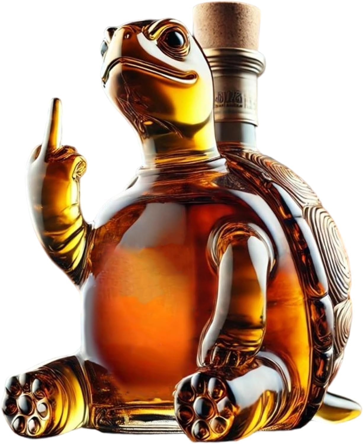 HoldOneLight 300ml Whiskey Decanter 3D Turtle Design Original Hand Blown Glass Bottle Liquor Bar Decoration (Tortuga) โ image 1