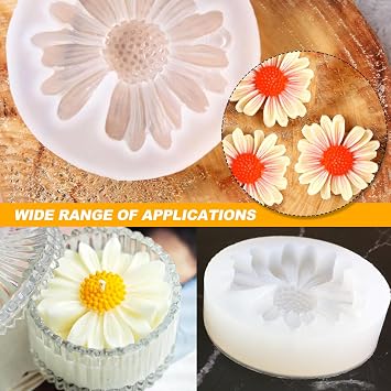 Flower Moulds Silicone, 4 PCS Chocolate Soap Mould Silicone Flower Chocolate Fondant Molds for Soaps Candles Candy Making
