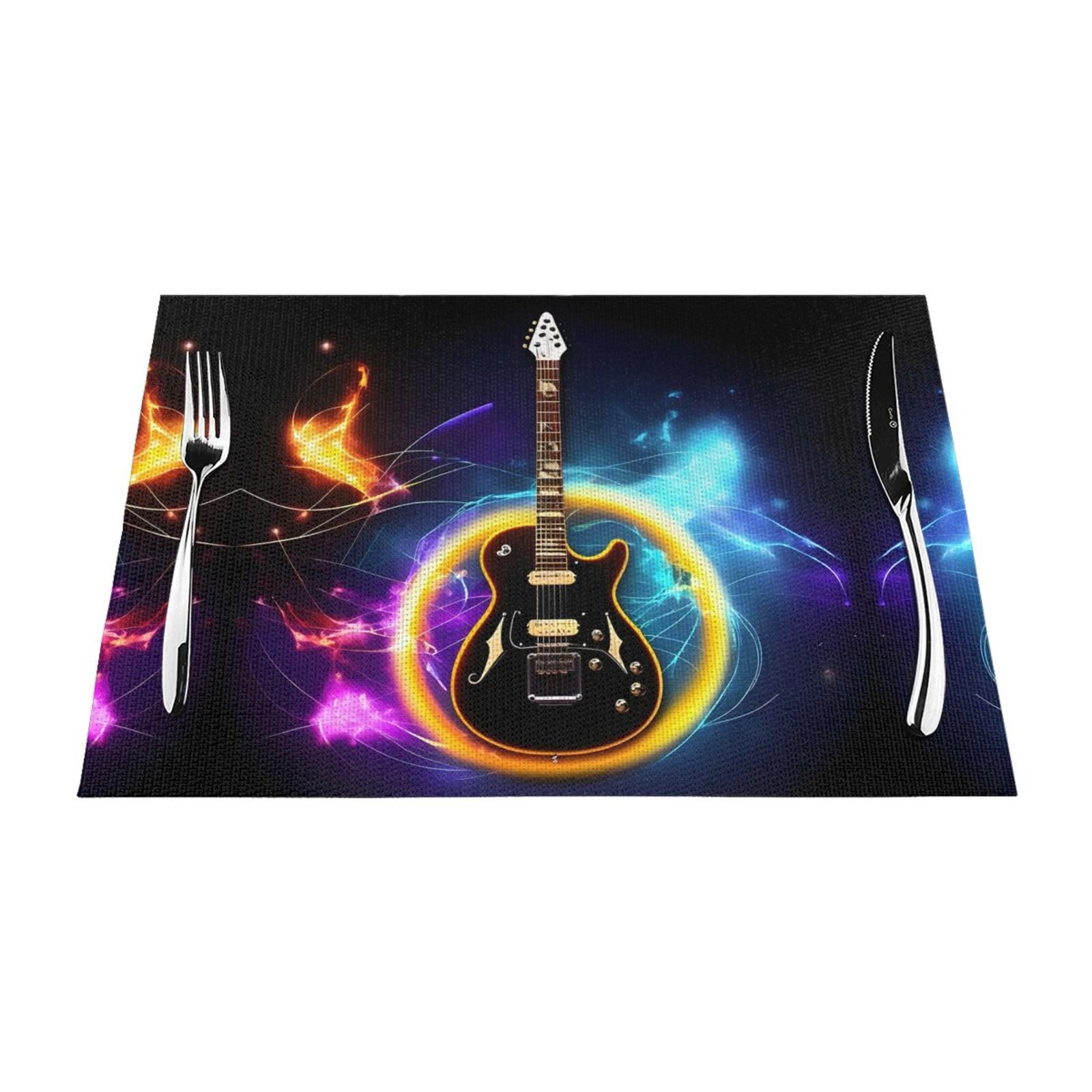 Imprimé musique lot de 6 sets de table lavables pour décoration de table de cuisine moderne