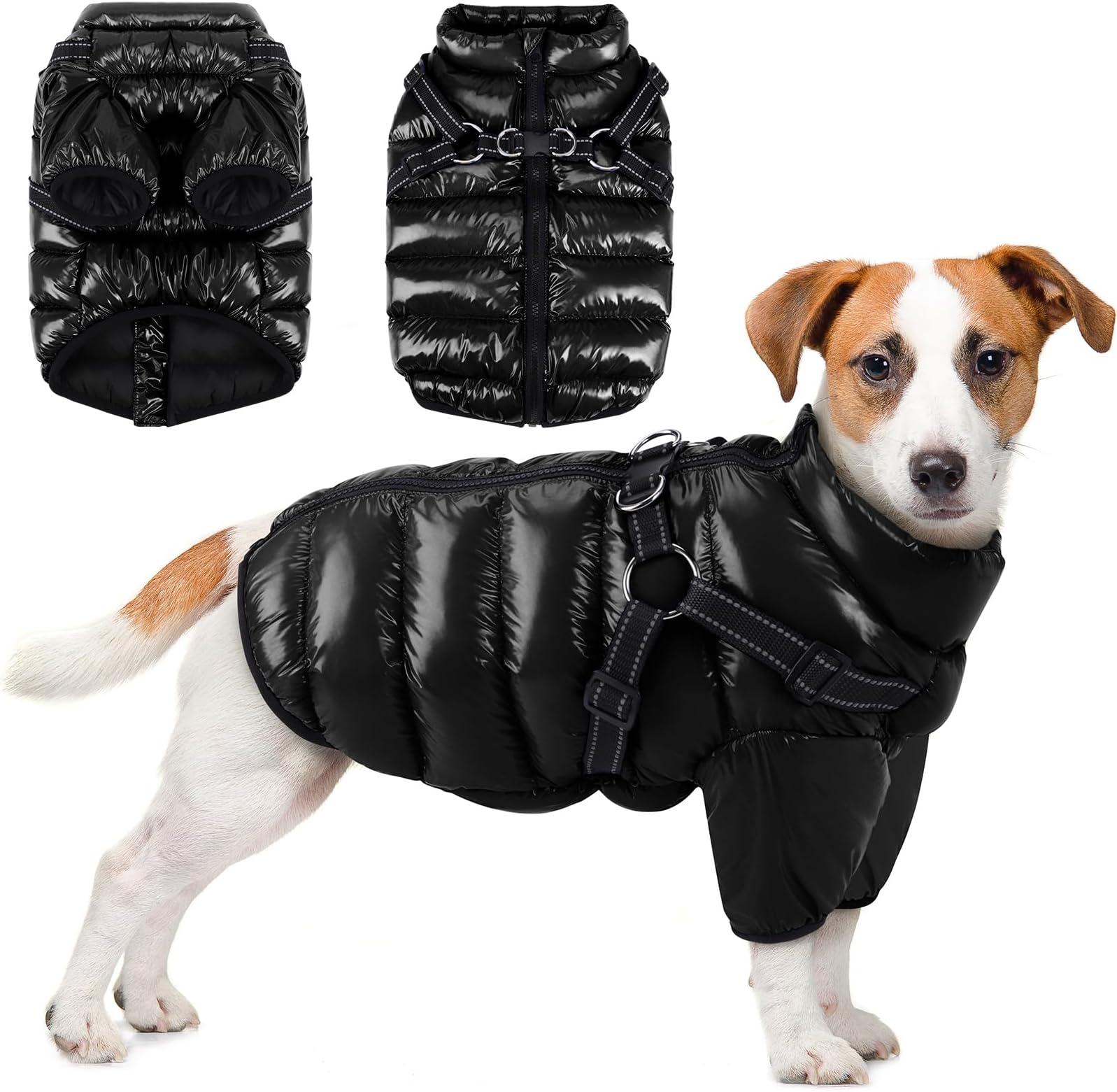 GDOKKNY Waterproof Winter Coats For Small Breed Dogs - Thickened Clothes With Harness, Warm Vest Jackets For Chihuahua And Small Breeds (Back Length Increased By 8cm/3.15in