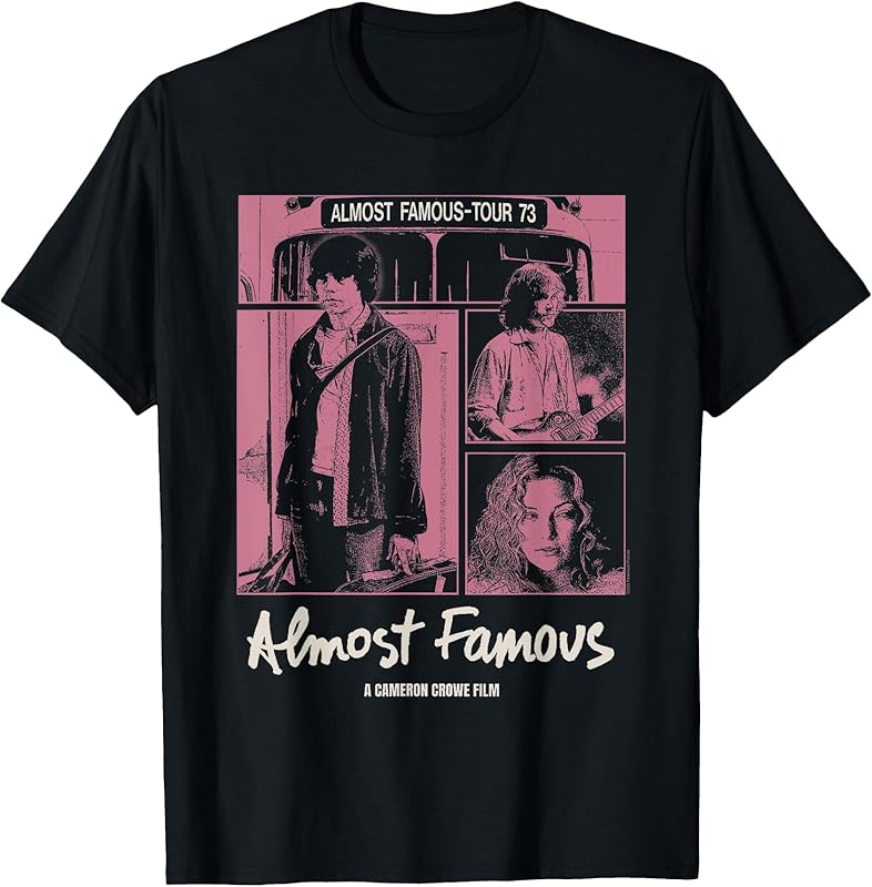 Almost Famous Pink Cast Photos Collage Movie T-Shirt Design By Eglobaltime