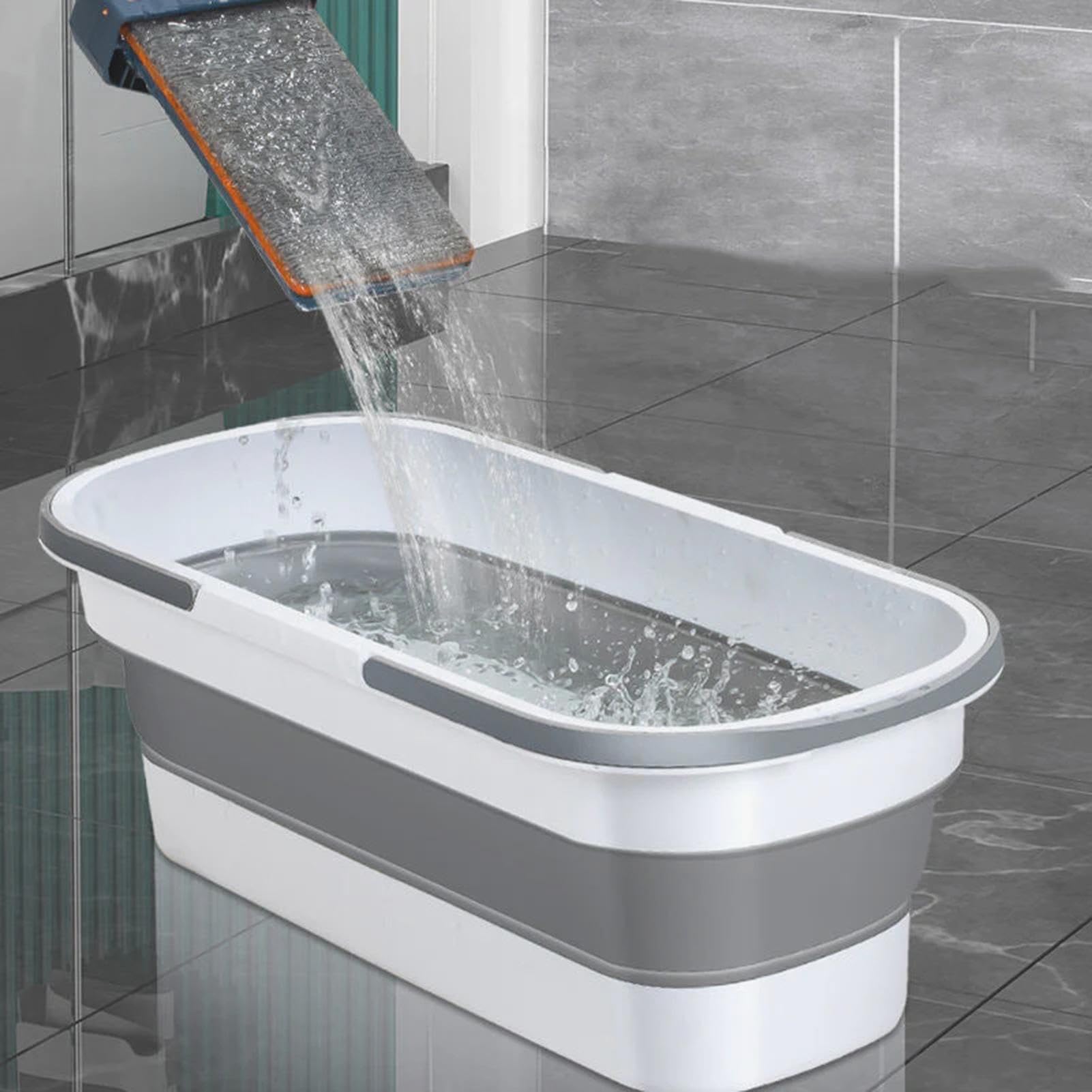 Secchio pieghevole – Secchio pieghevole | Secchio per la pulizia | Mop risparmio di spazio per Home Outdoor Camping Beach Auto Lavaggio bagno per la pulizia del con ruote