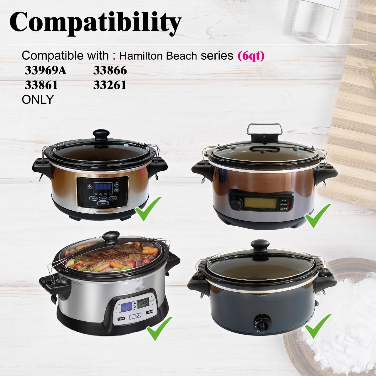 oval glass lid replacment compatible with 6QT Hamilton Beach slow cooker 33969A 33861 33261 33866