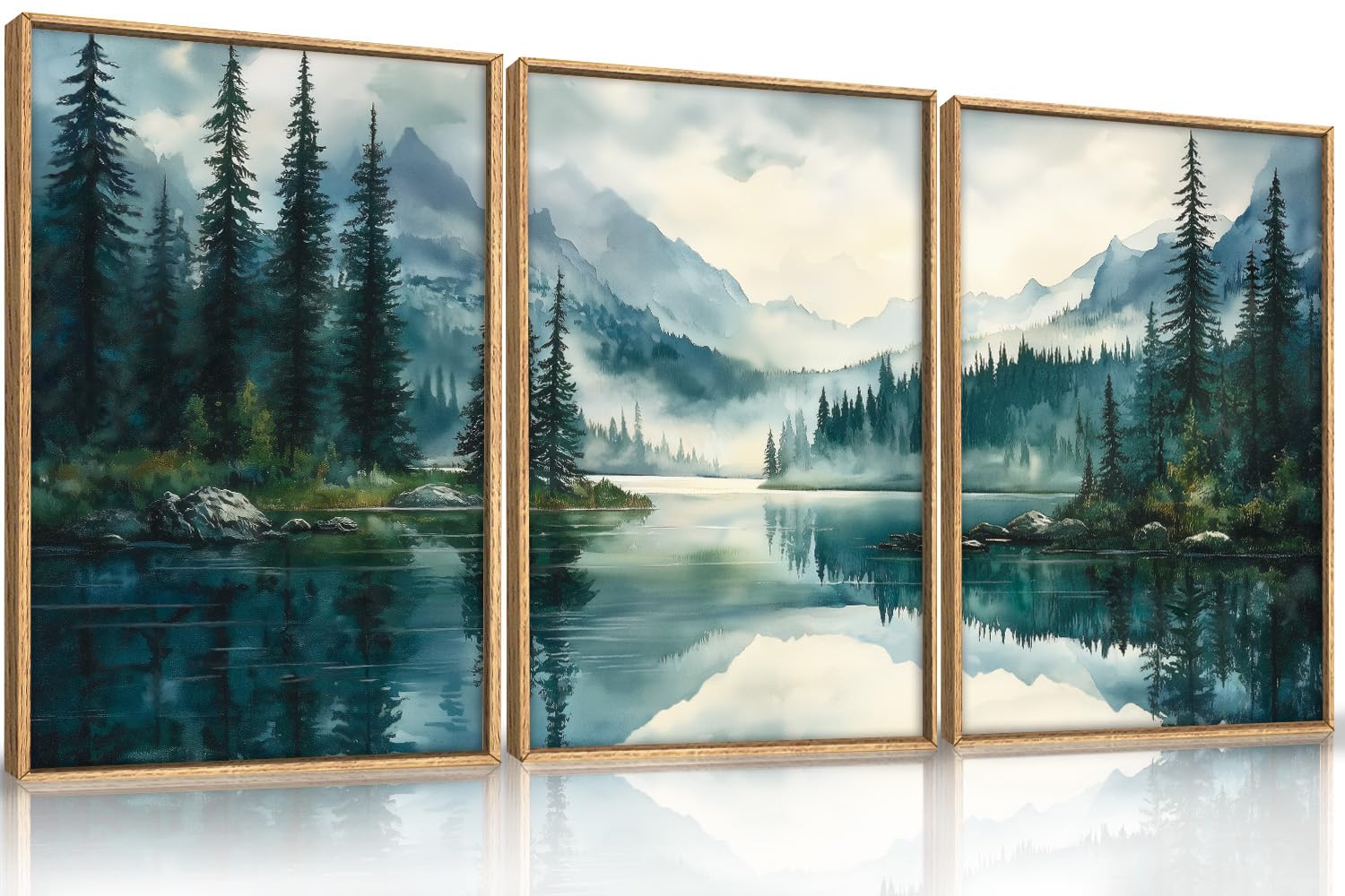 HLNIUC Green Foggy Forest Mountain Wall Art Review